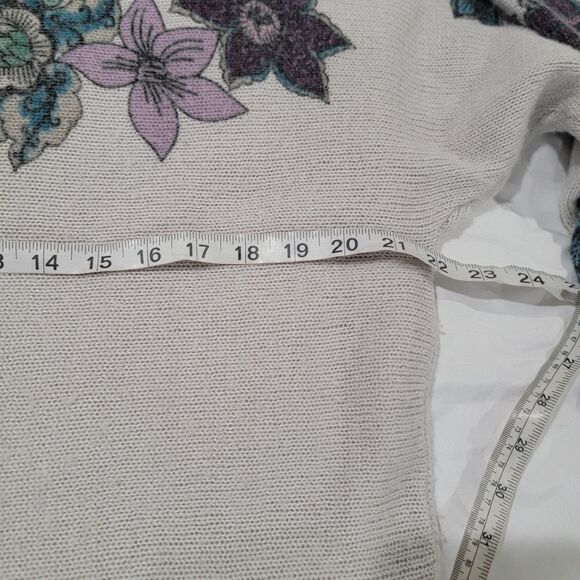 Chicos Womens Sweater Size Medium 1 Floral Knit Cozy Boho - Picture 8 of 8